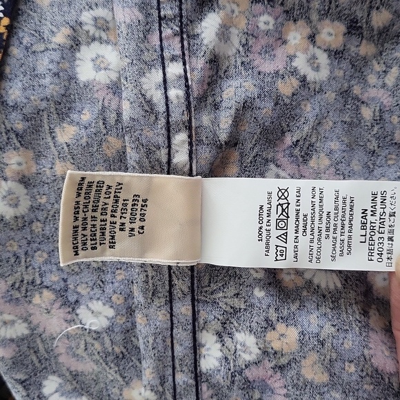 L.L. Bean Floral 3/4 sleeve shirt - Picture 8 of 8